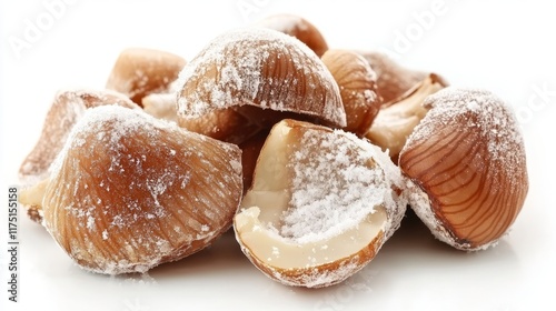 Salted cashew nuts isolated on white background