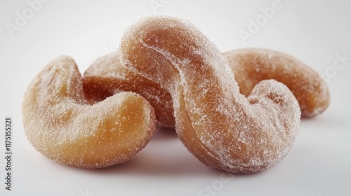 Salted cashew nuts isolated on white background