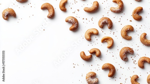 Salted cashew nuts isolated on white background