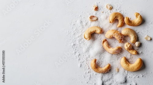 Salted cashew nuts isolated on white background