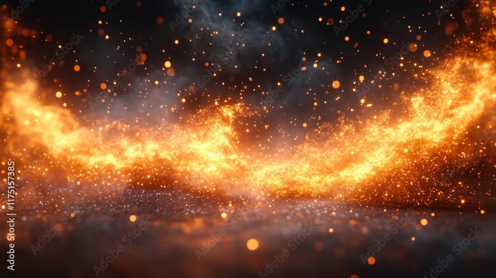 Fototapeta premium Bright Sparkle Explosion Effect on Black Background. Generative AI