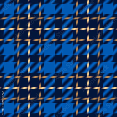 Plaid seamless pattern. Check line. Repeating tartan checks design. Repeated scottish stripe flannel. Scotland fabric prints. Gingham twill lattice. Repeat ekose weave plaids. Vector illustration photo