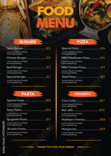 Food Menu design template