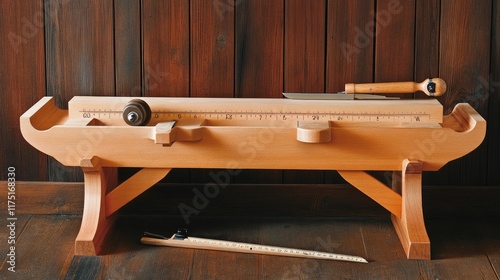 Wooden Bench With Tools For Woodworking Craftsmanship
