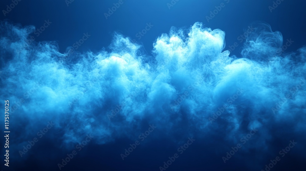 Fototapeta premium Fog Effect on Blue Background. Generative AI