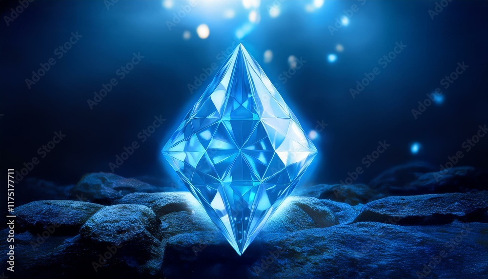 Obraz premium 幻想的な宝石のイラスト、バランスの良い配置、スタイリッシュなグラフィック、かっこいい背景画像 Generated by AI