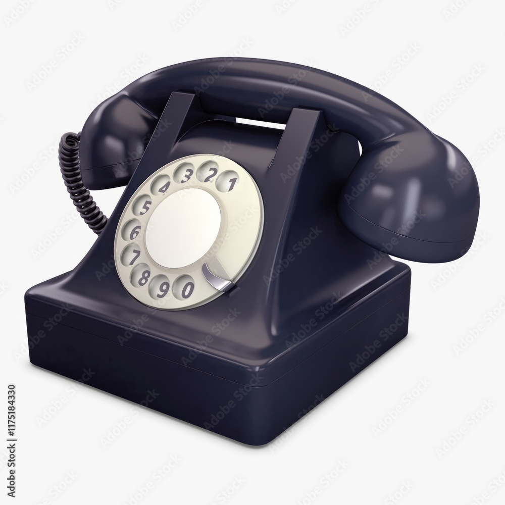 Retro telephone design with classic dial and sleek finish Retro telephone design with classic dial and sleek finish