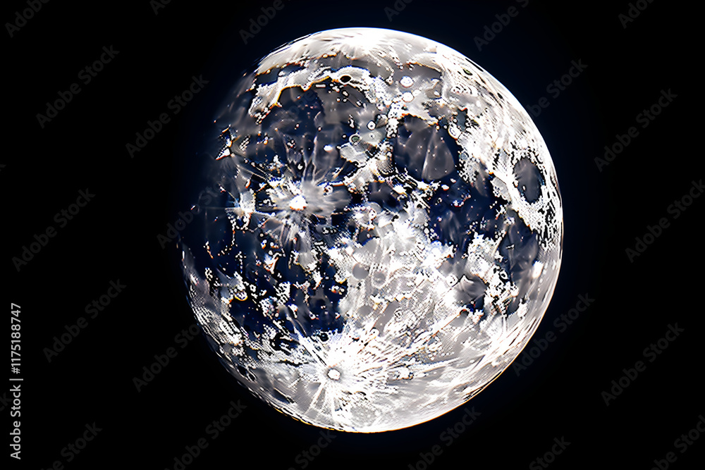 Luminous HL Moon and Stardusted Night Sky: A Detailed Capture of Tranquil Celestial Beauty Luminous HL Moon and Stardusted Night Sky: A Detailed Capture of Tranquil Celestial Beauty