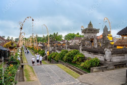 Bali, Indonesia - October 22, 2024:Penglipuran Village in Bali, Indonesia old village The cleanest village in the world.