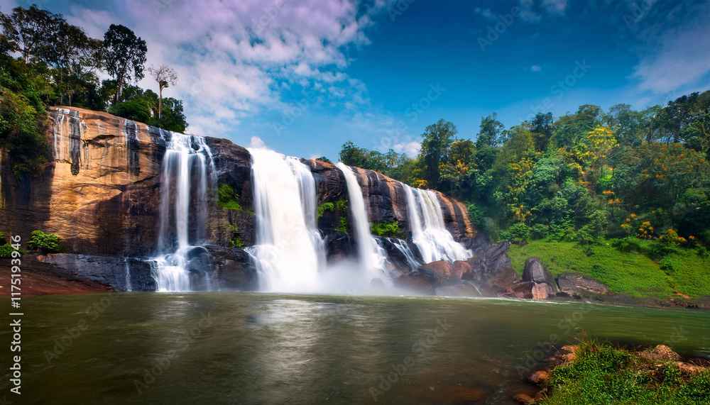 Fototapeta premium athirapally falls a breathtaking cascade in kerala