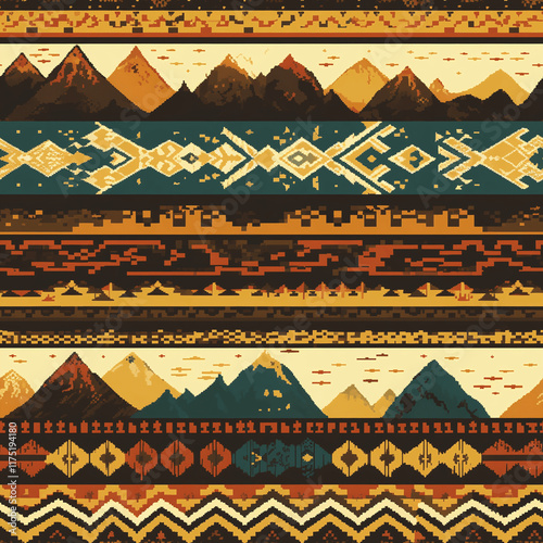 seamless pattern with mountain 