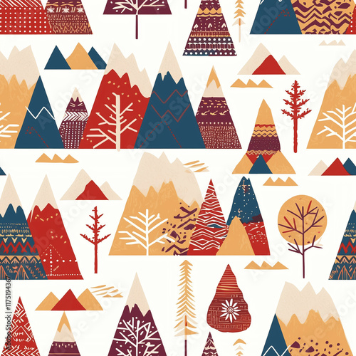 Mountain seamless pattern