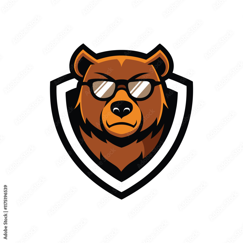 grizzly with a shield mascot logo sunglasses.eps grizzly with a shield mascot logo sunglasses.eps