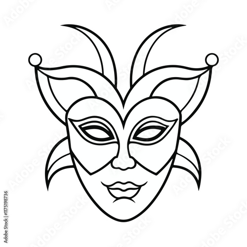 vector line face mask art free download.