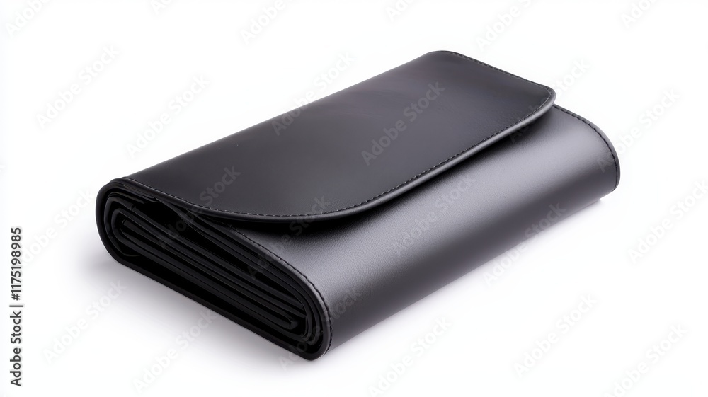 Office. Black leather wallet with a sleek, minimal design, perfect for everyday use. Office. Black leather wallet with a sleek, minimal design, perfect for everyday use.