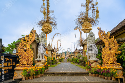 Bali, Indonesia - October 22, 2024:Penglipuran Village in Bali, Indonesia old village The cleanest village in the world.