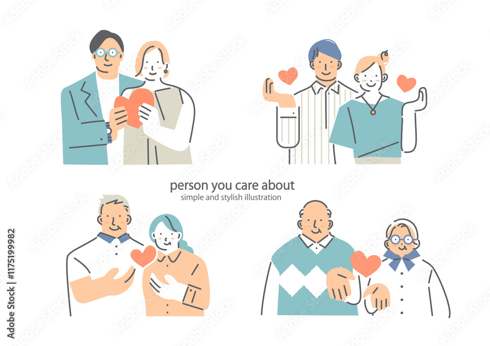 happy couple, simple and friendly illustration happy couple, simple and friendly illustration