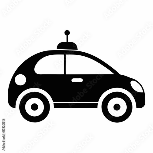 Self-Driving Car Silhouette Vector Art