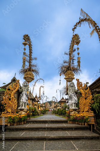 Bali, Indonesia - October 22, 2024:Penglipuran Village in Bali, Indonesia old village The cleanest village in the world.
