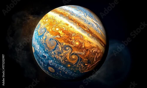 Illustration of surface of Jupiter in the black space  photo