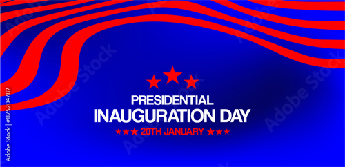 Presidential Inauguration day on blue background. Cellebration of Presidential day in united state of america. Vector illustration for banner, poster, wallpaper, website photo