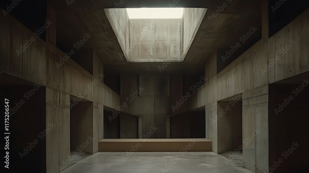 Obraz premium 薄暗いコンクリートの部屋
