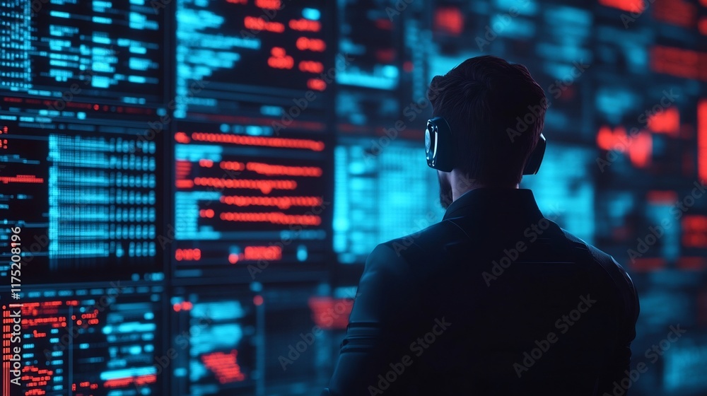 AI-Powered Futuristic Data Analysis Holographic Matrix Display AI-Powered Futuristic Data Analysis Holographic Matrix Display