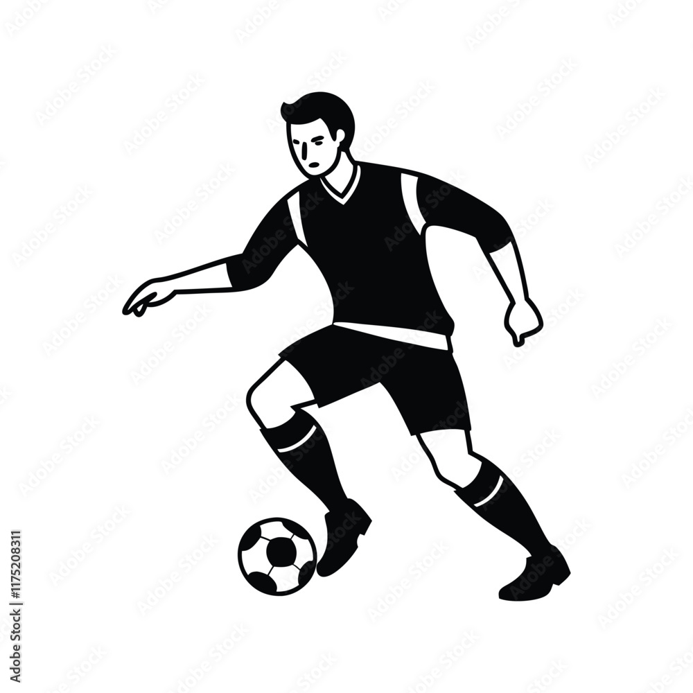 Naklejka premium man playing soccer ball.eps