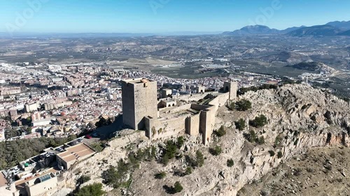 Castillo de santa Catalina y la ciudad de Jaén de fondo, Andalucía photo