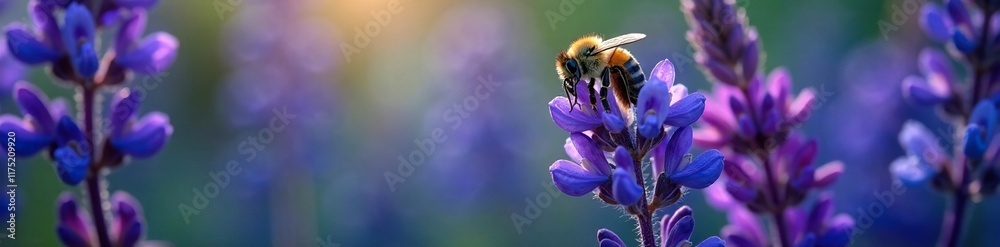 A honey bee visits blue-purple Midnight salvia in full bloom, fauna, nature photography, entomology A honey bee visits blue-purple Midnight salvia in full bloom, fauna, nature photography, entomology