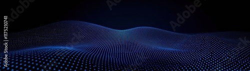 Abstract waves of blue dots create a mesmerizing digital landscape, evoking a sense of depth and motion.