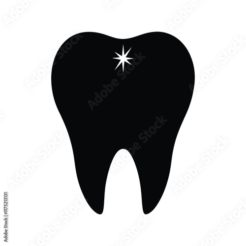 one teeth silhouette icon.eps