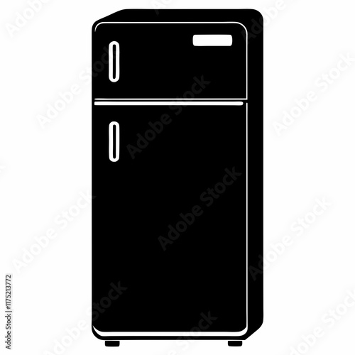 Smart Refrigerator Silhouette Vector Art