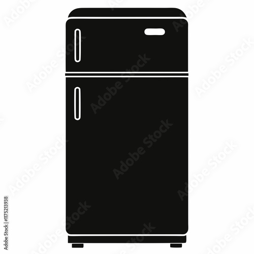 Smart Refrigerator Silhouette Vector Art