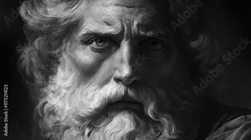 Expression of wisdom and strength in a close-up portrait of an elderly man
