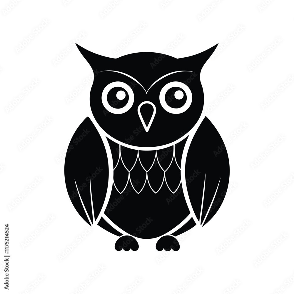 Obraz premium owl black flat icon.eps