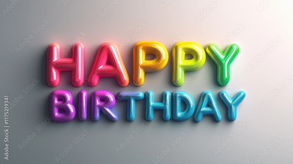 Modern Happy Birthday Design with Bright Colors Modern Happy Birthday Design with Bright Colors