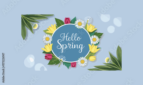 Modern vector-style illustration of a spring-themed design, easily editable.