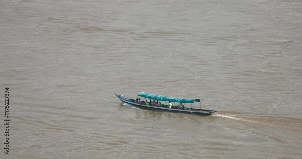 Longboats on the Mekong River in Golden Triangle, Thailand Longboats on the Mekong River in Golden Triangle, Thailand