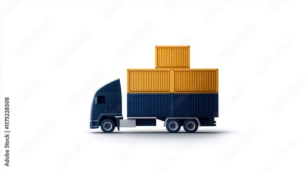 Minimalist cargo container icon with clean lines and geometric details on a bright white background Minimalist cargo container icon with clean lines and geometric details on a bright white background