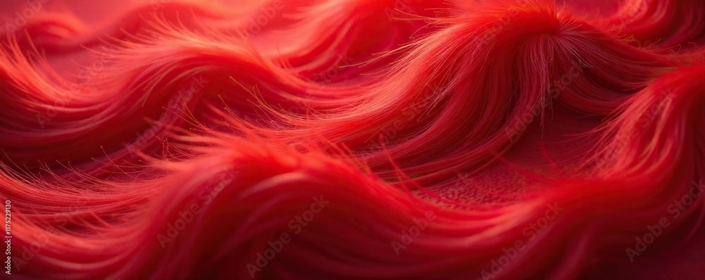 Obraz premium Soft red fur with subtle gradient on abstract background, red fur texture, , abstract background