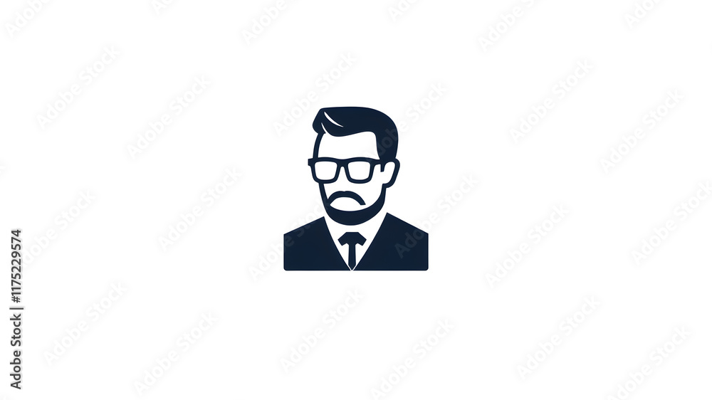 Man logo icon on white background, Generative AI Man logo icon on white background, Generative AI