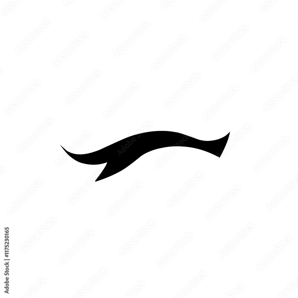 Typographic swash and swooshes tail icon Typographic swash and swooshes tail icon