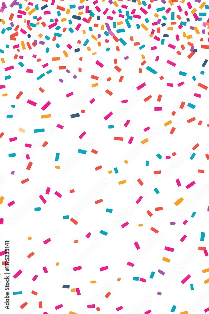 Colorful confetti falling against a plain white background, perfect for celebrations, parties, and festive occasions. Colorful confetti falling against a plain white background, perfect for celebrations, parties, and festive occasions.