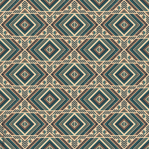 American tribal ethnic native pattern seamless.Traditional Navajo,Aztec,Apache,Southwest and Mexican style fabric pattern.Abstract vector motif pattern.For fabric,clothing,blanket,woven,wrap,decorate.