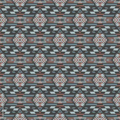 American tribal ethnic native pattern seamless.Traditional Navajo,Aztec,Apache,Southwest and Mexican style fabric pattern.Abstract vector motif pattern.For fabric,clothing,blanket,woven,wrap,decorate.