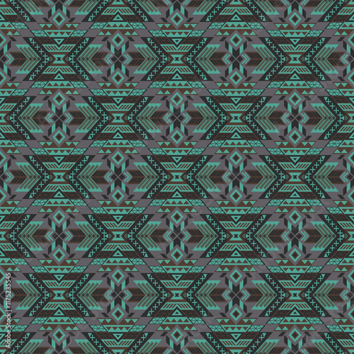 American tribal ethnic native pattern seamless.Traditional Navajo,Aztec,Apache,Southwest and Mexican style fabric pattern.Abstract vector motif pattern.For fabric,clothing,blanket,woven,wrap,decorate.