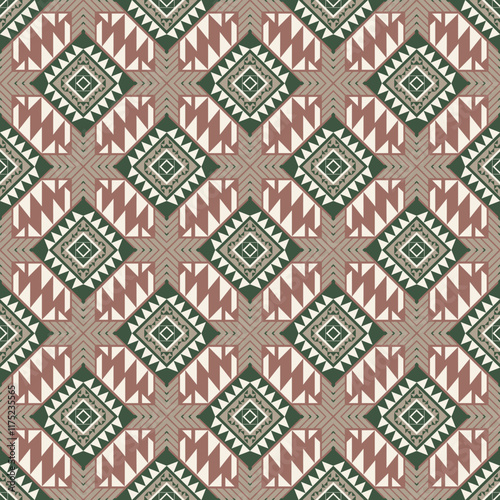 American tribal ethnic native pattern seamless.Traditional Navajo,Aztec,Apache,Southwest and Mexican style fabric pattern.Abstract vector motif pattern.For fabric,clothing,blanket,woven,wrap,decorate.