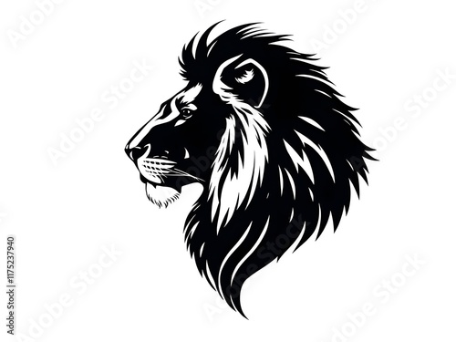 Lion head silhouette  photo