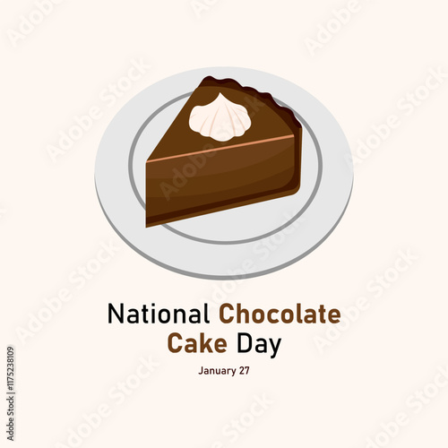 vector graphic of National Chocolate Cake Day good for national National Chocolate Cake Day celebration. flat design. flyer design.flat illustration.